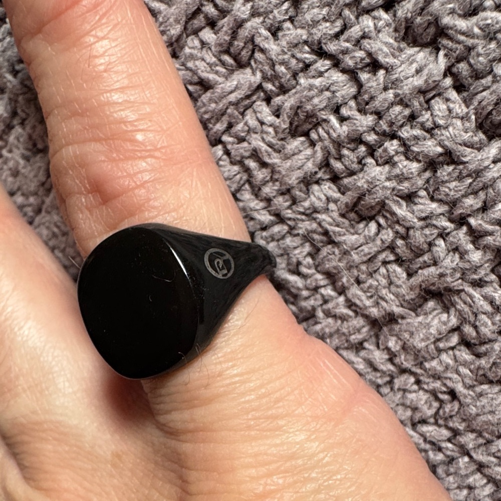 Rare David Yurman Black Enamel pinky  Ring